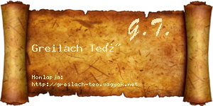 Greilach Teó névjegykártya
